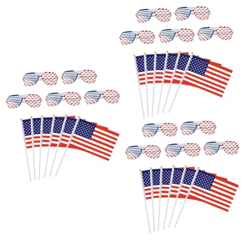 VANZACK 3 Sätze Flag-Brille Internationale Weltflaggen Hand amerikanische Flaggen schnapsgläser handgehaltene amerikanische flaggen jubelnde Nationalflaggen bilden schmücken Dekorationen von VANZACK