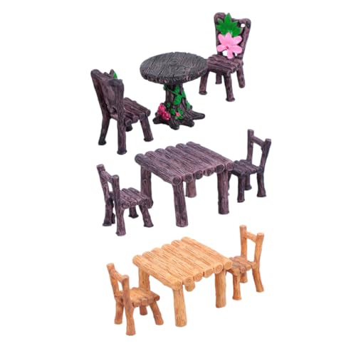 VANZACK 3 Sets Mikrolandschafts Tisch Und Stuhl Ornamente Dekor Mini Schreibtisch Ornament Mini Haus Teetisch Modellmöbel Miniaturfigur Ornament Mikrolandschaft VANZACK 3 Sets Mikrolandschafts Tisch Und Stuhl Ornamente Dekor Mini Schreibtisch Ornament Mini Haus Teetisch Modellmöbel Miniaturfigur Ornament Mikrolandschaft von VANZACK