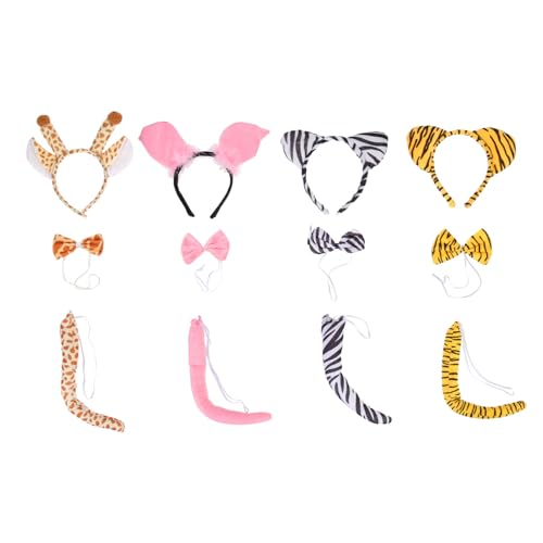 VANZACK 4 Sätze Tierkostüm Haarreifen mit Ohren Fliege und Langlebiges Stirnband für Kinderparty Halloween Fasching Karneval Cosplay Zubehör Inklusive Giraffe Tiger Schwein Zebra VANZACK 4 Sätze Tierkostüm Haarreifen mit Ohren Fliege und Langlebiges Stirnband für Kinderparty Halloween Fasching Karneval Cosplay Zubehör Inklusive Giraffe Tiger Schwein Zebra von VANZACK