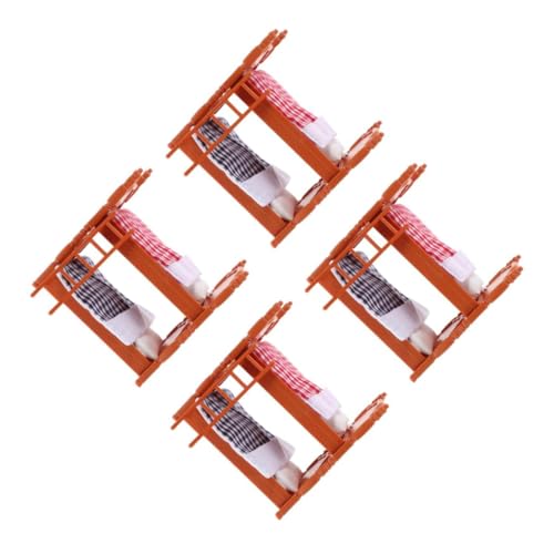 VANZACK 4 Stck. Teiliges Mini Doppelstockbett Puppenhaus Schlafzimmermöbel mit Kissen und Decken Detailreiche Miniaturbett Simulation Leichtes Umweltfreundliches für Dekoration VANZACK 4 Stck. Teiliges Mini Doppelstockbett Puppenhaus Schlafzimmermöbel mit Kissen und Decken Detailreiche Miniaturbett Simulation Leichtes Umweltfreundliches für Dekoration von VANZACK