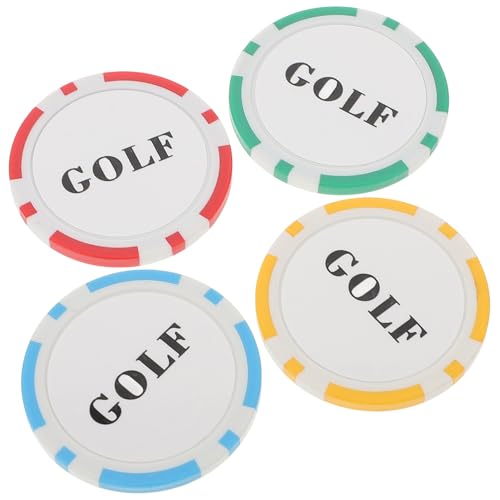 VANZACK 4 Stück Golfball-Marker Golf-Poker-Chips Metall-Golfball-Marker Golfball-Münze Lustiger Poker-Chip Für Damen Herren Kinder Golf-Zubehör von VANZACK