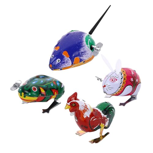 VANZACK 4 Stück Teiliges Aufziehspielzeug aus Eisen Buntes Aufziehspielzeug-Tierset mit Springenden Figuren Sichere und Langlebige Dekoratives Blechspielzeug für Jungen und Mädchen VANZACK 4 Stück Teiliges Aufziehspielzeug aus Eisen Buntes Aufziehspielzeug-Tierset mit Springenden Figuren Sichere und Langlebige Dekoratives Blechspielzeug für Jungen und Mädchen von VANZACK