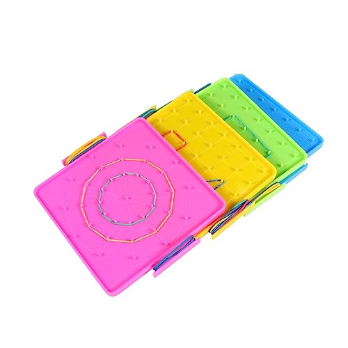 VANZACK 4 Stück Teiliges Farbiges Kunststoff Geoboard Nagelbrett Doppelseitig Mathematik Lernspielzeug Grundschule Formenbrett für Kreatives Mathe Lehrmittel Zufällige VANZACK 4 Stück Teiliges Farbiges Kunststoff Geoboard Nagelbrett Doppelseitig Mathematik Lernspielzeug Grundschule Formenbrett für Kreatives Mathe Lehrmittel Zufällige von VANZACK