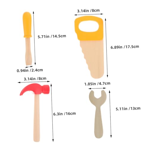 VANZACK 4 Stück Teiliges Holzwerkzeug mit Hammer Säge Schraubendreher und Holzschraubenschlüssel Langlebiges Pädagogisches für Geburtstagsfeiern und Handwerkliche Aktivitäten VANZACK 4 Stück Teiliges Holzwerkzeug mit Hammer Säge Schraubendreher und Holzschraubenschlüssel Langlebiges Pädagogisches für Geburtstagsfeiern und Handwerkliche Aktivitäten von VANZACK