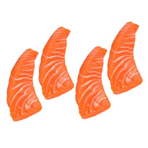VANZACK 4 Stück Teiliges Künstliche Lachsscheiben Realistische Dekoration Fotografie Requisiten Lebensnahe Lachsmodelle für Zuhause Restaurant Food Display VANZACK 4 Stück Teiliges Künstliche Lachsscheiben Realistische Dekoration Fotografie Requisiten Lebensnahe Lachsmodelle für Zuhause Restaurant Food Display von VANZACK