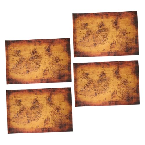 VANZACK 4 Stück Teiliges Piraten-schatzkartenset aus Vintage-Papier für Kinderparty Spiele Interaktives Familienspiel Vielseitig Nutzbar Kompakt und Robust für Schatzsuche und VANZACK 4 Stück Teiliges Piraten-schatzkartenset aus Vintage-Papier für Kinderparty Spiele Interaktives Familienspiel Vielseitig Nutzbar Kompakt und Robust für Schatzsuche und von VANZACK