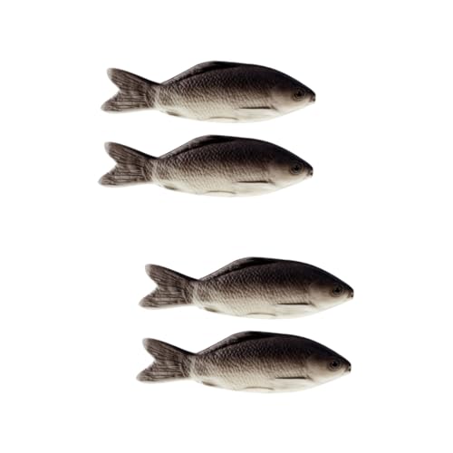 VANZACK 4 Stück künstlicher Fisch Tierspielzeug Geschenke Babyspielzeug Plüschtier Kinderspielzeug Fischspielzeug für Katzen gefälschte Meerestiere Brot schmücken Wels gefälschter Fisch 3D von VANZACK