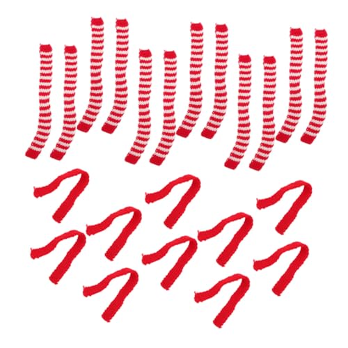 VANZACK 40 Stck. Teiliges Mini Puppenschals aus Weicher Wolle Fein Gestrickt Rot Weiß und Rot Grün Gestreift Flexible Dekorative Accessoires für Puppen Party Mitgebsel und VANZACK 40 Stck. Teiliges Mini Puppenschals aus Weicher Wolle Fein Gestrickt Rot Weiß und Rot Grün Gestreift Flexible Dekorative Accessoires für Puppen Party Mitgebsel und von VANZACK