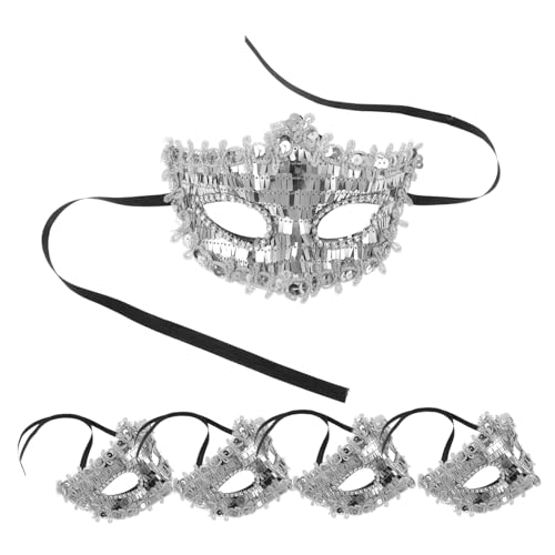 VANZACK 5 Stück Glänzende Halbgesichts Masken für Frauen Leichte Atmungsaktive und Halloween Masken Vielseitig für Kostümparty Hochzeit Ball und Cosplay Geeignet VANZACK 5 Stück Glänzende Halbgesichts Masken für Frauen Leichte Atmungsaktive und Halloween Masken Vielseitig für Kostümparty Hochzeit Ball und Cosplay Geeignet von VANZACK