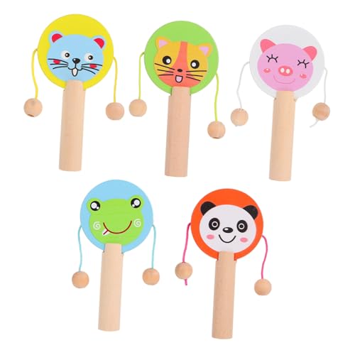 VANZACK 5 Stück Teiliges Holzspielzeug Bunte Tier Trommeln mit Rasselfunktion Abnehmbar Verschleißfest Tragbar Musikalisches Frühförderungsinstrument für Kleinkinder und Junge Mädchen VANZACK 5 Stück Teiliges Holzspielzeug Bunte Tier Trommeln mit Rasselfunktion Abnehmbar Verschleißfest Tragbar Musikalisches Frühförderungsinstrument für Kleinkinder und Junge Mädchen von VANZACK