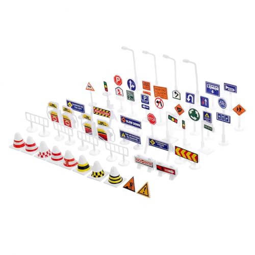 VANZACK 56 Stück Teiliges Verkehrsschilder Spielset DIY Verkehrszeichen und Baustellenschilder Simulation Lernspielzeug für Jungen und Mädchen zur Verkehrserziehung und Kreativem Spiel VANZACK 56 Stück Teiliges Verkehrsschilder Spielset DIY Verkehrszeichen und Baustellenschilder Simulation Lernspielzeug für Jungen und Mädchen zur Verkehrserziehung und Kreativem Spiel von VANZACK