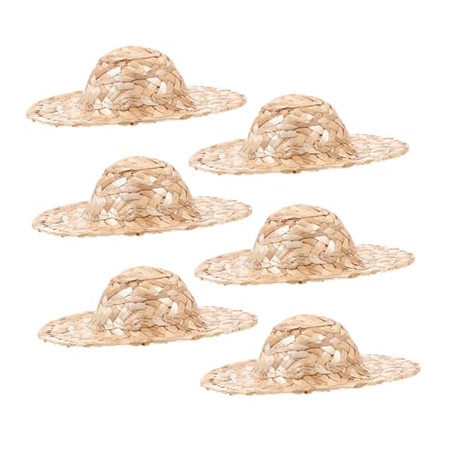 VANZACK 6 Stück Teiliges Mini Strohhüte Handgewebt Leicht Miniatur Hüte für Puppen DIY Bastelzubehör Sommer Kopfbedeckung Dekoration Klein VANZACK 6 Stück Teiliges Mini Strohhüte Handgewebt Leicht Miniatur Hüte für Puppen DIY Bastelzubehör Sommer Kopfbedeckung Dekoration Klein von VANZACK