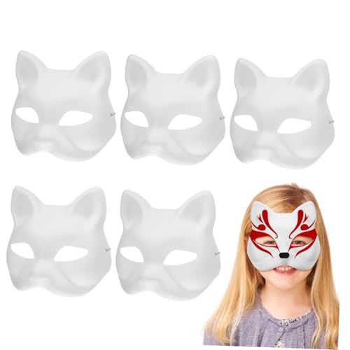 VANZACK 6 Stück Weiße Katzenpapiermasken zum Bemalen Hautfreundlich und Kindgerecht DIY Bastelset für Karneval Halloween Fasching Schulkunstprojekte und Kostümpartys VANZACK 6 Stück Weiße Katzenpapiermasken zum Bemalen Hautfreundlich und Kindgerecht DIY Bastelset für Karneval Halloween Fasching Schulkunstprojekte und Kostümpartys von VANZACK