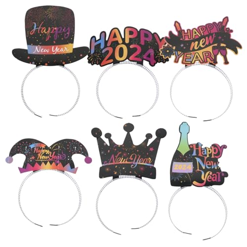 VANZACK 6Stücke Neujahr Haarreifen Party Kopfschmuck Frohes Neues Jahr Haarschmuck Für Festliche Anlässe Leicht Und Bequem Kreative Fotorequisiten Für Silvesterfeiern VANZACK 6Stücke Neujahr Haarreifen Party Kopfschmuck Frohes Neues Jahr Haarschmuck Für Festliche Anlässe Leicht Und Bequem Kreative Fotorequisiten Für Silvesterfeiern von VANZACK