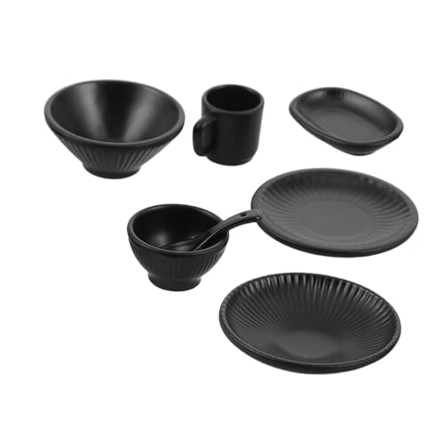 VANZACK 7 Stück Teiliges Japanisches Miniatur--geschirrset mit Vertikalen Streifen Kleine Teller Schalen und Becher Robustes Legierungsmaterial für Puppenhausdeko und Miniaturlandschaften VANZACK 7 Stück Teiliges Japanisches Miniatur--geschirrset mit Vertikalen Streifen Kleine Teller Schalen und Becher Robustes Legierungsmaterial für Puppenhausdeko und Miniaturlandschaften von VANZACK