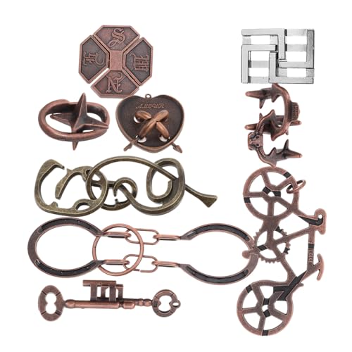 VANZACK 9 Stück Teiliges Luban Lock Puzzle Metallrätsel für Denksportaufgaben und Geschicklichkeitsspiele für Familien und Partys Fördert Kognitive Fähigkeiten und Problemlösungskompetenz VANZACK 9 Stück Teiliges Luban Lock Puzzle Metallrätsel für Denksportaufgaben und Geschicklichkeitsspiele für Familien und Partys Fördert Kognitive Fähigkeiten und Problemlösungskompetenz von VANZACK