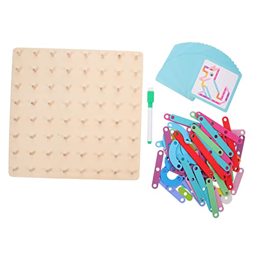 VANZACK Holz Geoboard Steckspiel für Montessori Lernspielzeug mit Glatter Oberfläche Fördert Feinmotorik Hand Auge Koordination und Formenverständnis Pädagogisches Puzzle für Kindergarten VANZACK Holz Geoboard Steckspiel für Montessori Lernspielzeug mit Glatter Oberfläche Fördert Feinmotorik Hand Auge Koordination und Formenverständnis Pädagogisches Puzzle für Kindergarten von VANZACK