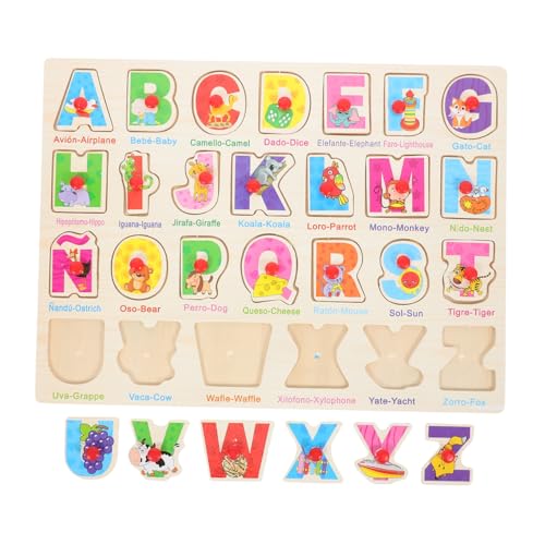VANZACK Holzpuzzle Sprachlernspiel für Kleinkinder Spanisches Alphabet Steckspiel Buntes Montessori Lernspielzeug Wahrnehmung und Hand Auge koordination VANZACK Holzpuzzle Sprachlernspiel für Kleinkinder Spanisches Alphabet Steckspiel Buntes Montessori Lernspielzeug Wahrnehmung und Hand Auge koordination von VANZACK