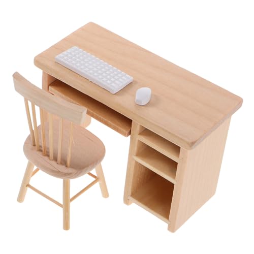 VANZACK Miniatur Büro Möbel Miniatur Schreibtisch Und Stuhl Mit Tastatur Maus Kompaktes Für Puppenhaus Tragbar Und Leicht Modernes Heim Büro Design VANZACK Miniatur Büro Möbel Miniatur Schreibtisch Und Stuhl Mit Tastatur Maus Kompaktes Für Puppenhaus Tragbar Und Leicht Modernes Heim Büro Design von VANZACK