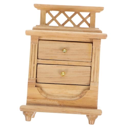 VANZACK Miniatur Holz Nachttisch Modell Puppenhaus Möbel Zubehör Zweistöckiger Beistellschrank in Naturholz Realistische Mini Kommode für Puppenhaus Dekoration VANZACK Miniatur Holz Nachttisch Modell Puppenhaus Möbel Zubehör Zweistöckiger Beistellschrank in Naturholz Realistische Mini Kommode für Puppenhaus Dekoration von VANZACK