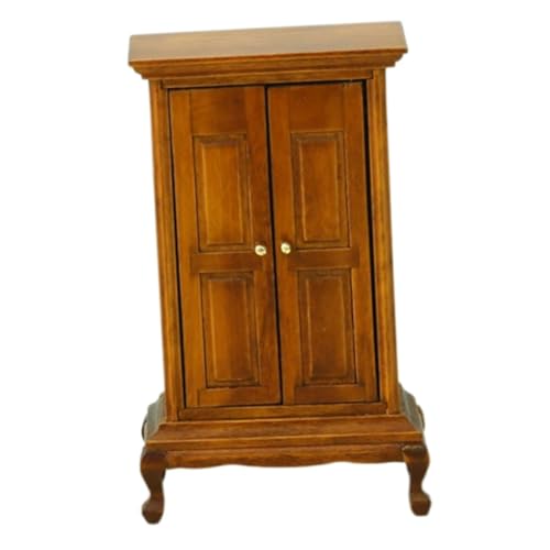 VANZACK Miniatur Puppenhaus Kleiderschrank Holz Doppeltür Schrank mit Großzügigem Stauraum für Schlafzimmer Dekoration und DIY Modellzubehör VANZACK Miniatur Puppenhaus Kleiderschrank Holz Doppeltür Schrank mit Großzügigem Stauraum für Schlafzimmer Dekoration und DIY Modellzubehör von VANZACK