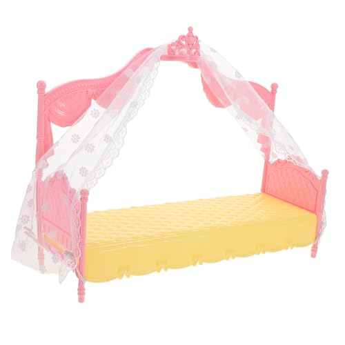 VANZACK Prinzessinnen Puppenbett Miniatur Modell mit Schlafvorhang Einfach Montierbar Puppenhaus Zubehör für Kleinkinder Rosa Gelbes für Kreatives Rollenspiel und Kinderzimmer Dekoration VANZACK Prinzessinnen Puppenbett Miniatur Modell mit Schlafvorhang Einfach Montierbar Puppenhaus Zubehör für Kleinkinder Rosa Gelbes für Kreatives Rollenspiel und Kinderzimmer Dekoration von VANZACK