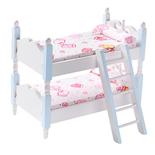 VANZACK Puppenhaus Miniaturmöbel Holz Etagenbett Blau Kinderzimmer Dekoration Realistisches Puppenbett für Mädchen VANZACK Puppenhaus Miniaturmöbel Holz Etagenbett Blau Kinderzimmer Dekoration Realistisches Puppenbett für Mädchen von VANZACK