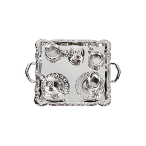 VANZACK Puppenhaus Zubehör Dekoratives Mini Geschirrset Silbernes Mini Haus Ornament für Desktop und Puppenhaus Sammler VANZACK Puppenhaus Zubehör Dekoratives Mini Geschirrset Silbernes Mini Haus Ornament für Desktop und Puppenhaus Sammler von VANZACK