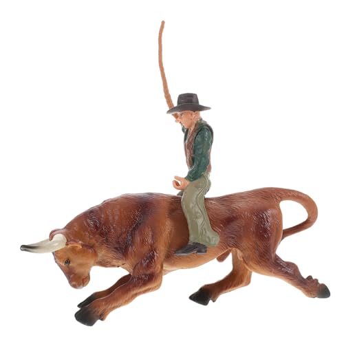 VANZACK Realistisches Bullfighting Modell mit Cowboy und Spanischem Stier Kleine Dekorative Bull Figurine Detailreiche Western Miniatur für Tisch Garten Wohnraumdeko VANZACK Realistisches Bullfighting Modell mit Cowboy und Spanischem Stier Kleine Dekorative Bull Figurine Detailreiche Western Miniatur für Tisch Garten Wohnraumdeko von VANZACK