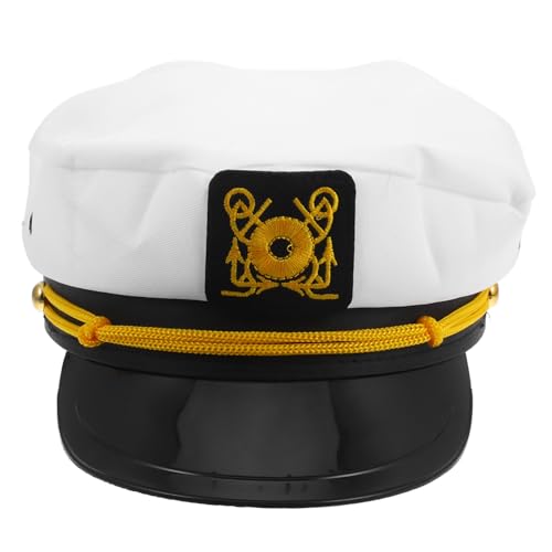 VANZACK Verstellbare Weiße Matrosenmütze mit Atmungsaktivem Stoff Krempe für Sonnenschutz für Damen und Herren Outdoor Yacht Schiff Kapitänshut für Party und Freizeit VANZACK Verstellbare Weiße Matrosenmütze mit Atmungsaktivem Stoff Krempe für Sonnenschutz für Damen und Herren Outdoor Yacht Schiff Kapitänshut für Party und Freizeit von VANZACK