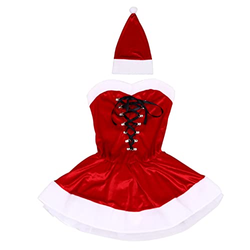 VANZACK Weihnachtskostüm Damen Bühnenkleid mit Hut Teiliges Party Performance Festliches Kleid für Auftritte Weihnachten VANZACK Weihnachtskostüm Damen Bühnenkleid mit Hut Teiliges Party Performance Festliches Kleid für Auftritte Weihnachten von VANZACK