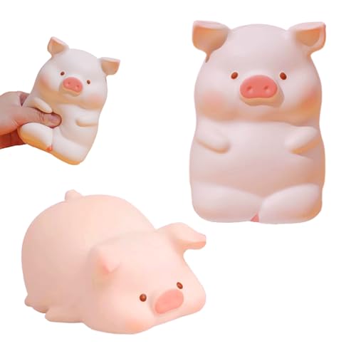 VARKAGE 2 Stück Anti Stress Schwein Spielzeug Pu, Schwein Zum Schlagen, Stressabbau Quetschspielzeug Lustiges Anti Stress Piggy Squeeze Toy Dekompressions Schwein Geschenke für Erwachsene von VARKAGE