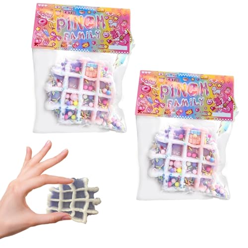 VARKAGE 2 Stück Anti Stress Spielzeug Antistress Spielzeug Mochi Squishy Waffeln Squish Toys Mini Squishies Waffeln Squish Toys Squeeze Spielzeug Waffeln Squish Toys Katzenpfoten Quetschspielzeug von VARKAGE