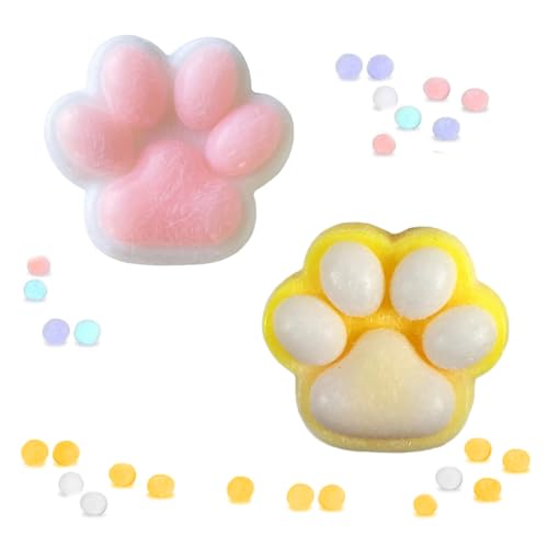 VARKAGE 2 Stück Squeeze Toy, Taba Kawaii Squishy, Kawaii Flauschige Cat Paw Squishy, Zum Konzentrieren, Angst Relief, Anti Stress von VARKAGE