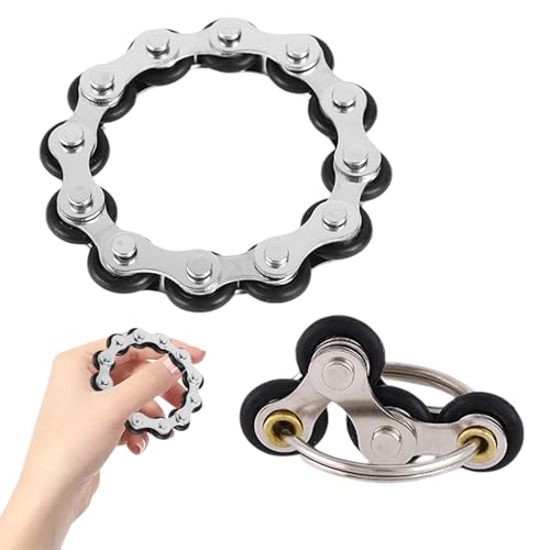 VARKAGE 2 Stück Stressabbau Spielzeug Stressabbaukette Spielzeug Unendlicher Flip Chain Flippy Chain Game Set Zum Abbau von Spannungen und Stress,für Kinder mit ADHS von VARKAGE