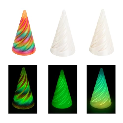 VARKAGE 3 Pcs Impossible Cone, Pyramid 3D Printed Spiral Cone Toy, Relief Anti Stress 3D Spirale, Desktop Dekorationen Spielzeug für Kinder und Erwachsene Geschenk (Leuchtendes Modell) von VARKAGE