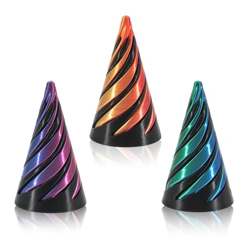 VARKAGE 3 Pcs Impossible Cone, Pyramid 3D Printed Spiral Cone Toy, Relief Anti Stress 3D Spirale, Desktop Dekorationen Spielzeug für Kinder und Erwachsene Geschenk von VARKAGE