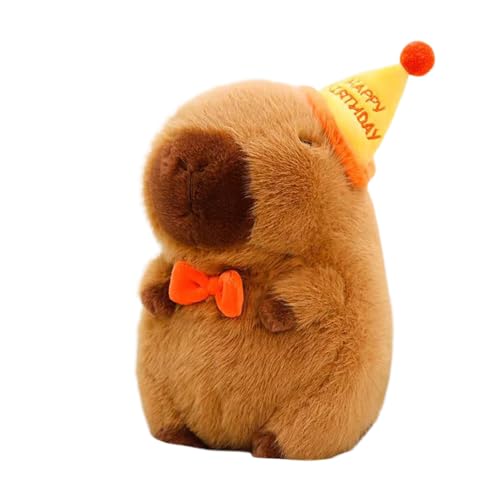 VARKAGE Plüschtier Capybara Kuscheltier Stofftier Kawaii Capybara Plüsch Kissen Spielzeug Wurfkissen Geschenk für Kinder Mädchen 3+ Jahre (Geburtstag, 25cm) von VARKAGE