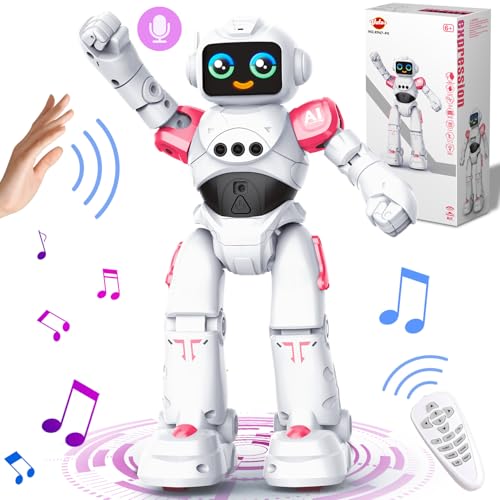 Roboterspielzeug für Kinder – Smart Talking Voice Remote Control Roboter, Gestenerkennung, programmierbarer Emo-Roboter, Spielzeug für Alter 3 4 5 6 7 8 Jahre alte Jungen Mädchen Geburtstagsgeschenk von VATOS