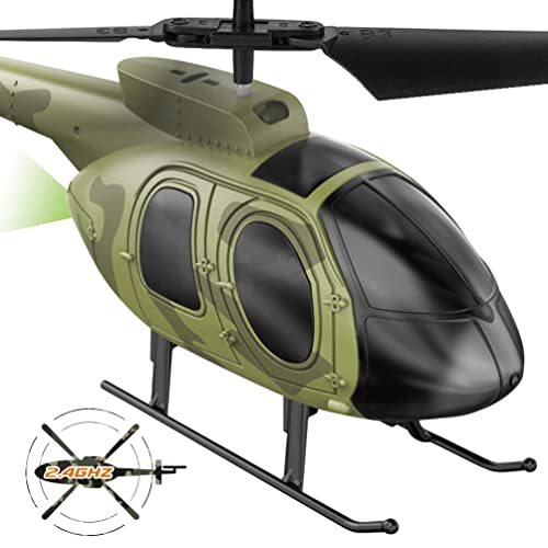 VATOS 2.4G Ferngesteuerter Hubschrauber: Camouflage Militär RC Flugzeuge mit Gyro | 3 Kanäle positioniert Höhe Indoor RC Helicopter Spielzeug Geschenke für Jungen Jugendliche Erwachsene von VATOS