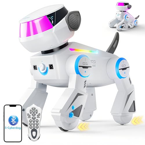 VATOS Ferngesteuerter Roboter Hund für Kinder, Programmierbarer Roboterhund mit Bluetooth und LED-Augen, Singen Tanzen USB Wiederaufladbarer Roboterhunde Spielzeug für Jungen Mädchen ab 3-10 Weiß VATOS Ferngesteuerter Roboter Hund für Kinder, Programmierbarer Roboterhund mit Bluetooth und LED-Augen, Singen Tanzen USB Wiederaufladbarer Roboterhunde Spielzeug für Jungen Mädchen ab 3-10 Weiß von VATOS