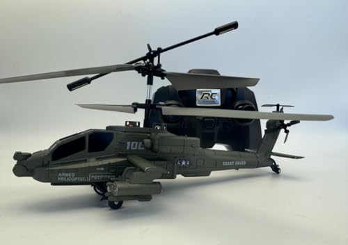 VATOS Ferngesteuerte Helikopter,2.4G RC Hubschrauber mit 2 Akkus & LED-Licht mit EIN-Knopf-Start & Höhenhaltefunktion,Military Serie Indoor RC Helikopter Spielzeug für Jungen oder Anfänger ab 8 Jahre von VATOS