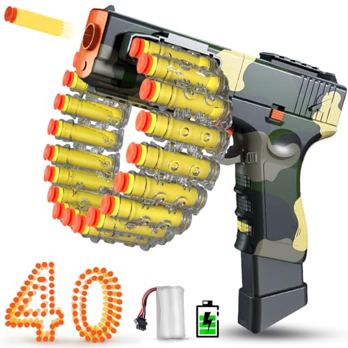 VATOS Elektrische Spielzeugpistole für Kinder,mit Kettenmagazin (18 Darts Clip),Automatische & Manuelle Foam Blaster mit 40 Darts,Spiele Spielzeug Geschenk für 6-12 Jahre alt Jungen Mädchen von VATOS