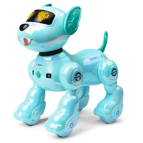 VATOS Roboter Hund für Kinder mit 2 Batterien,Programmierbarer Ferngesteuerte Roboterhund mit 17 Interaktiven Funktionen,Singender Tanzender Laufender Roboterhund Spielzeug Geschenk für Kinder 3-12 VATOS Roboter Hund für Kinder mit 2 Batterien,Programmierbarer Ferngesteuerte Roboterhund mit 17 Interaktiven Funktionen,Singender Tanzender Laufender Roboterhund Spielzeug Geschenk für Kinder 3-12 von VATOS