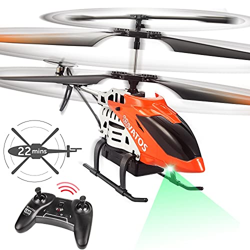 VATOS RC Hubschrauber - 22 Minuten Fliegen Ferngesteuerter mit LED-Licht - 2,4 GHz & 3,5 Kanäle Mini für Kinder & Erwachsene Innen Bestes Spielzeug Geschenk von VATOS