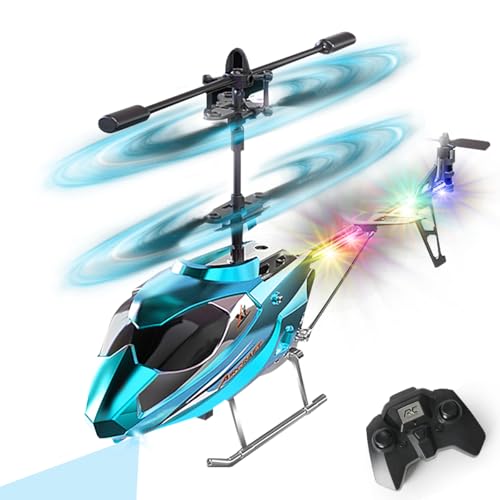 VATOS RC-Hubschrauber für Jungen, 2.4G Ferngesteuerter Hubschrauber mit LED-Licht für Kinder ab 12 Jahren, Feste Höhe, Start mit Einer Taste, RC-Flugzeuge Jungen und Erwachsene von VATOS