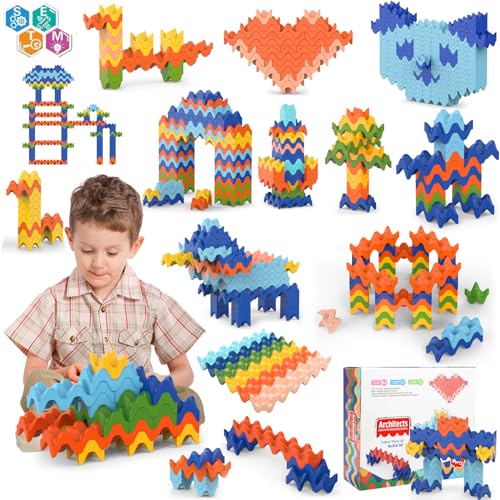 VATOS 90PCS Montessori-Spielzeug für Kinder 3 4 5 6 Jahre alt Mädchen Jungen, Egg Tray Building Stacking Games, Vorschule pädagogische Sensorik Spielzeug für Kleinkinder STEM Learning Toys von VATOS