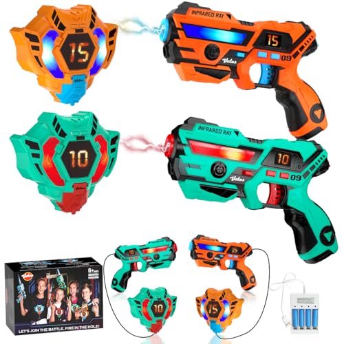 VATOS Wiederaufladbare Laser Tag Set 2 Packs - Echtzeit-Daten SYNC Infrarot Laser Tag Sets, 2 Spieler Lazer Tag Shooting Game für Kid Teen Alter 6-12 Jahre alt Spielen drinnen und draußen VATOS Wiederaufladbare Laser Tag Set 2 Packs - Echtzeit-Daten SYNC Infrarot Laser Tag Sets, 2 Spieler Lazer Tag Shooting Game für Kid Teen Alter 6-12 Jahre alt Spielen drinnen und draußen von VATOS