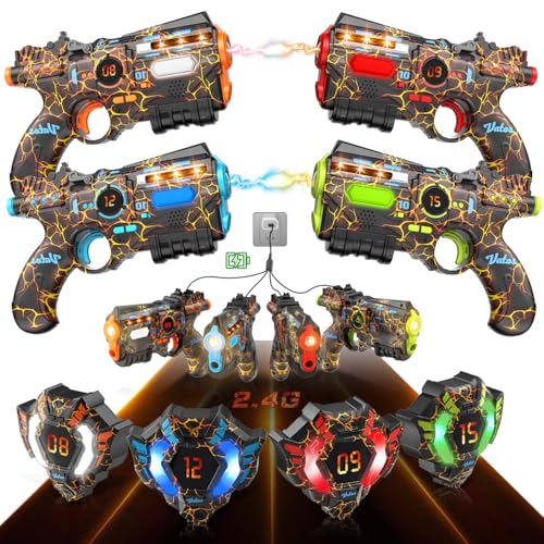 VATOS Wiederaufladbares Laser Tag Set mit 4 Spielern - 2.4GHz Daten Voll SYNC 4 Pistolen & 4 Westen, Geburtstagsspielzeug & Ideen Laser Tag Gun für Kinder Teen Erwachsene für Outdoor aktivitäten VATOS Wiederaufladbares Laser Tag Set mit 4 Spielern - 2.4GHz Daten Voll SYNC 4 Pistolen & 4 Westen, Geburtstagsspielzeug & Ideen Laser Tag Gun für Kinder Teen Erwachsene für Outdoor aktivitäten von VATOS