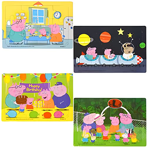 VAVICRAP Kinderpuzzle, 4 Sets Pig Puzzle ab 2 Jahre Bunte Puzzles kinderpuzzle ab 3 Rahmenpuzzle mit Unterlage im Vorschulalter Lernspielzeug Puzzle Gehirntraining Spielzeug für Kinder von VAVICRAP